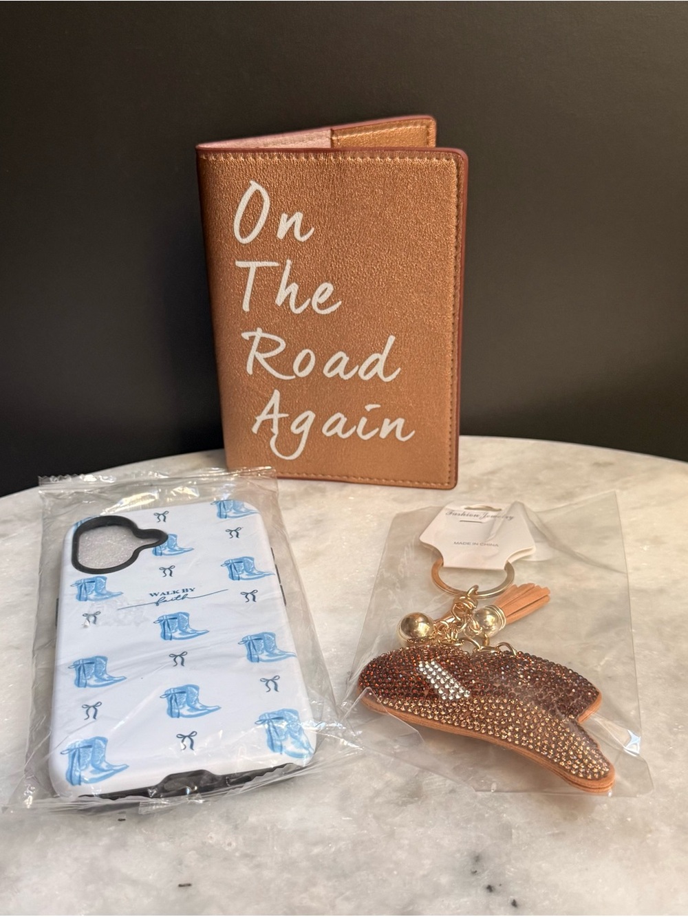 Western Vibes/Aesthetic Bundle: passport holder+phone case+key chain